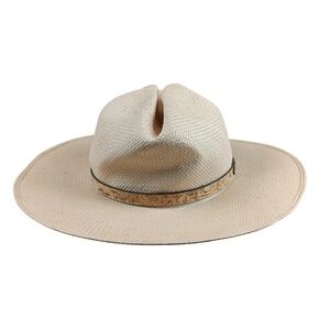 Stetson Stark &‎ Legum Straw Cowboy Hat Sun Belt S2962 Dune Size Medium